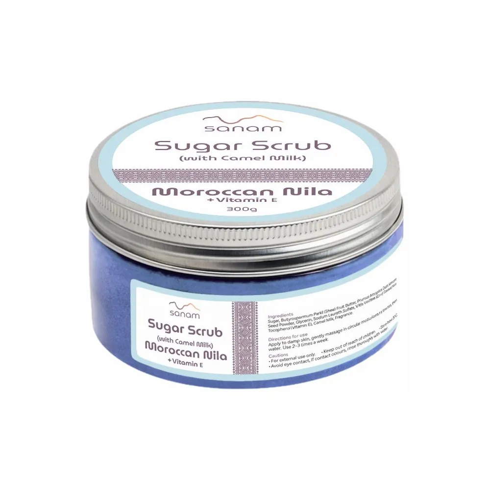 [6286588000197] Sanam Sugar Scrub Moroccan Nila + Vit E 300 g